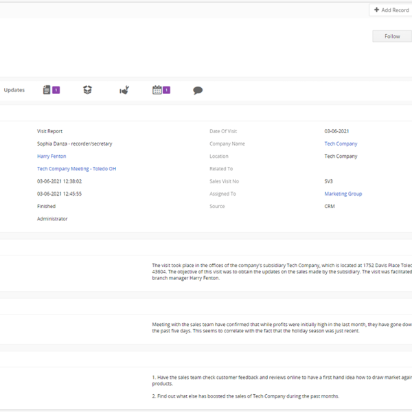 ماژول ویزیت فروش / گزارش مأموریت (Sales Visit)